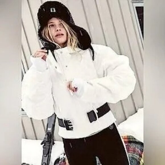 Free People Powder Vixen Ski Jacket Womens S Winter 80s Snow Cozy Retro Chic - Picture 1 of 10